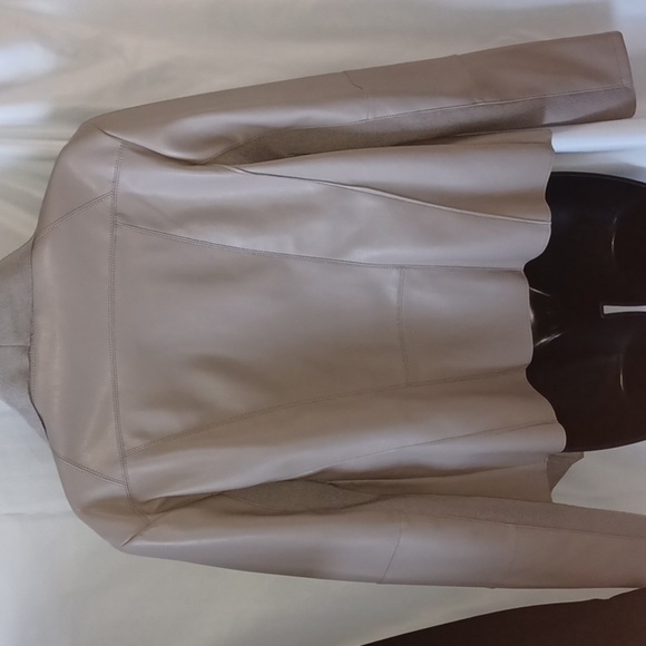 Bagatelle Anthropologie Waterfall Open Front Faux Leather Jacket Pink Size Large - Picture 3 of 6